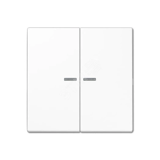 Клавиша 2-я для выключателей и кнопок  с окошком для подсветки. Серия LS990  Материал- дуропласт  Цвет- белый