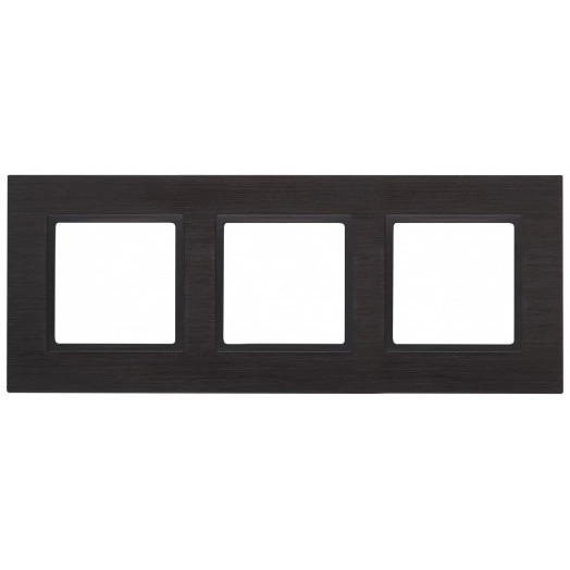 Рамка на 3 поста, металл, Эра Elegance, чёрный+антр, 14-5203-05