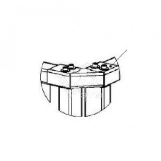 Накладка верхняя угловая PERCo-RF01 0-04 для стыковки секций ограждений под углом 90 град PERCo-MB-15