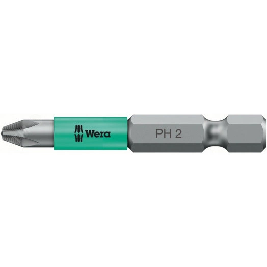 Бита 853/4 ACR SL PH вязкая твёрдость пластиковая оболочка магнит насечки Anti Cam-Out Ribs против выскальзывания хвостовик шестигранный 1/4 E 6.3 PH 2 x 50 мм