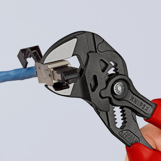 Клещи переставныеавные - гаечный ключ 40 мм (1 1/2) L-180 мм Cr-V серые 2-компонентные рукоятки KN-8602180