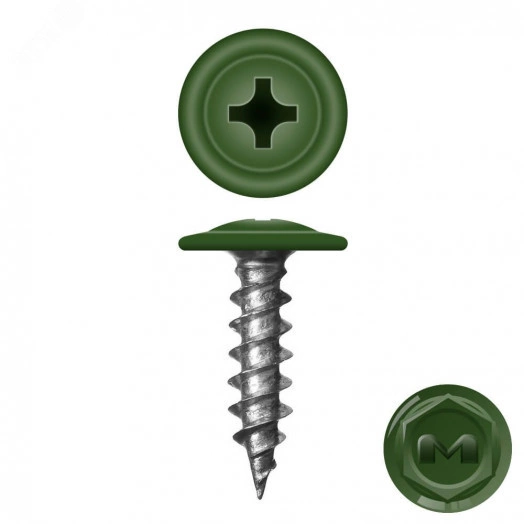 Саморез металл/металл 4.2х16 пресс-шайба острый RAL6024