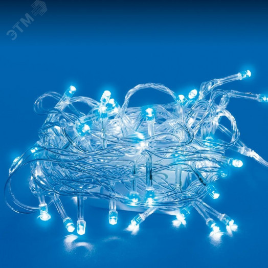 Гирлянда светодиодная 10м 100 светодиодов Синий свет Провод прозрачный ULD-S1000-100/DTA BLUE IP20