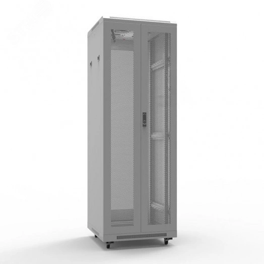 Шкаф напольный 19  Standart 42U 0.6х1м распашн перф. двери RAL7035 из 3частей