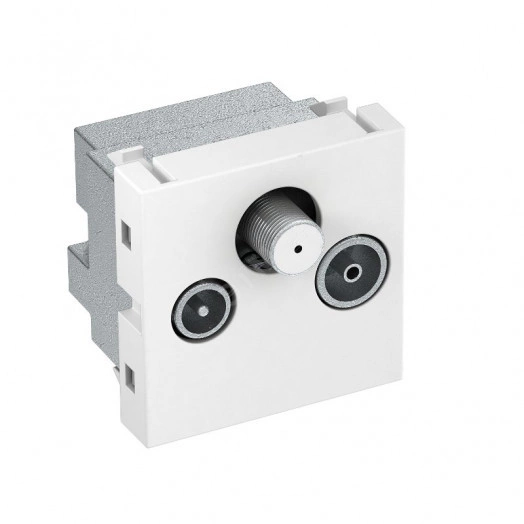 Антенная розетка TB+радио+спутник Modul45 45x45 мм (серебристый)