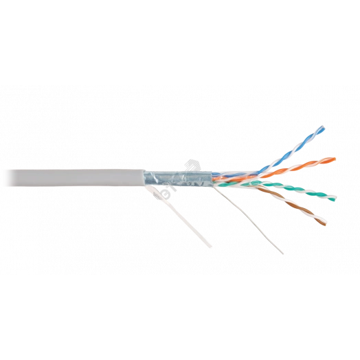 Витая пара F/UTP 4 пары Кат5e одножильный медный 050мм внутренний PVC серый 305м
