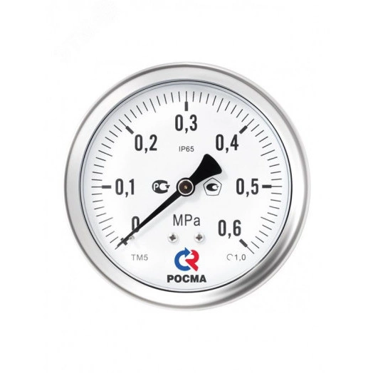 Манометр коррозионностойкий виброустойчивый радиальное ТМ-621Р 0-0,6MPa M20x1,5 150мм кл. т. 1,0, готовый к гидрозаполнению