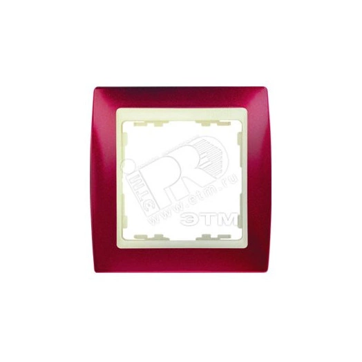 Рамка на 1 пост, S82, гранатовый металлик - сл.кость