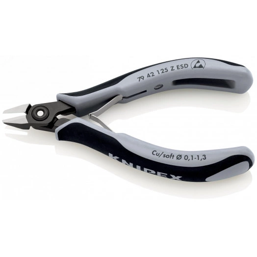 Прецизионные кусачки боковые для электроники антистатические ESD вороненые 125 mm KN-7942125ZESD