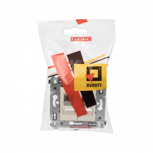 Avanti Розетка RJ-45 в стену, кат.6 двойная экранированная, ''Ванильная дымка''