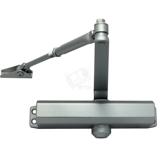 Доводчик дверной для двери весом 65 кг, рычаг с квадратным отверстием, цвет: серебряный.Температура застывания гидравлической жидкости -51°С (КНР).