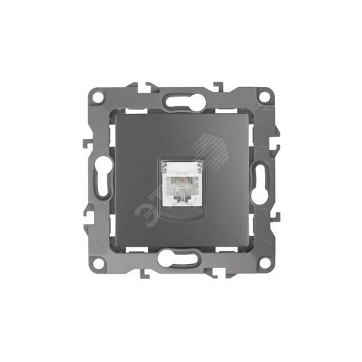 Розетка телефонная RJ11, Эра12, графит, 12-3105-12