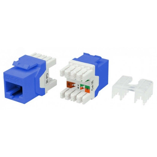 Вставка KJ8-8P8C-C5e-180-BL Keystone Jack RJ-45(8P8C) категория 5e синяя