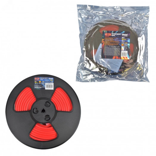 Светодиодная гибкая герметичная лента. NEON ULS-N11-2835-120LED/m-8mm-IP67-DC24V-10W/m-15M-RED  катушка 15м в герметичной упаковке красный свет