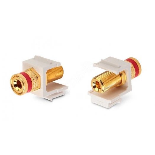 Вставка Keystone Jack коннектор Binding Post (красный) ROHS белая