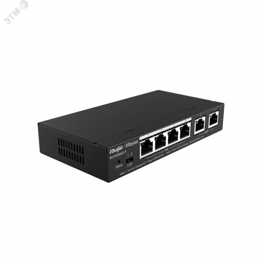 Коммутатор управляемый 6 портов 10/100/1000 Мб/с 4xPoE+, 12 Гб/с RG-ES206GC-P
