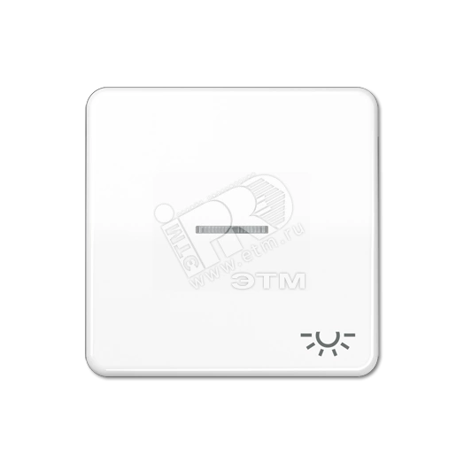 Клавиша с окошком и символом  освещение  для выключателей с подсветкой  белая