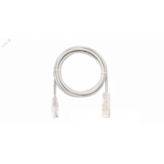 Патч-корд U/UTP 2 пары Cat 5 110-RJ45/8P8C Ethernet 7х0192мм LSZH серый 1м