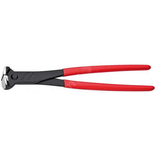 Кусачки торцевые резка - мягкая проволока 45мм проволока средней твердости 4мм твердая проволока 32мм L=280мм твердость кромок 61 HRC обливные рукоятки блистер цвет черный