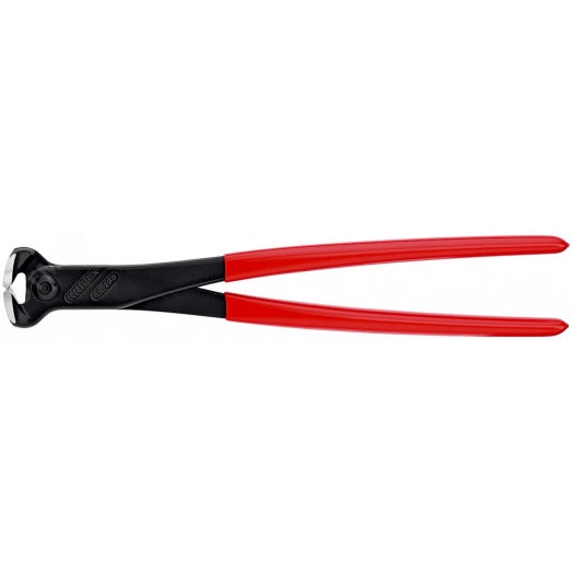 Кусачки торцевые резка - мягкая проволока 45мм проволока средней твердости 4мм твердая проволока 32мм L=280мм твердость кромок 61 HRC обливные рукоятки блистер цвет черный