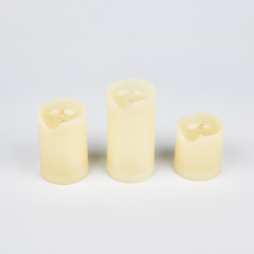 Фигура светодиодная «Свеча» на батарейках CR2032 (в/к) ULD-F060 WARM WHITE CANDLE SET3 в составе набора из 3 штук 1 светодиод Теплый белый свет