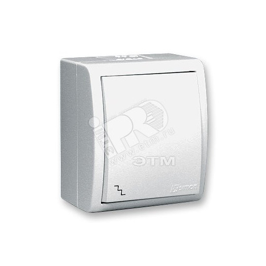 Simon15 Aqua Выключатель проходной (переключатель) с подсветкой IP54 10А 250В винтовой зажим S15A белый