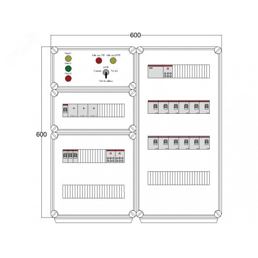 Щит управления электрообогревом DEVIBOX HR 12x2800 3хD330 (в комплекте с терморегулятором и датчиком температуры)