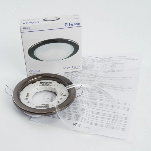 Светильник ДВО-15w GX53 без лампы черный хром