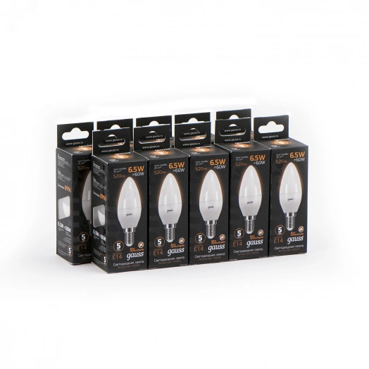 Лампа светодиодная LED 6.5 Вт 520 Лм 3000К теплая Е14 Свеча Black Gauss