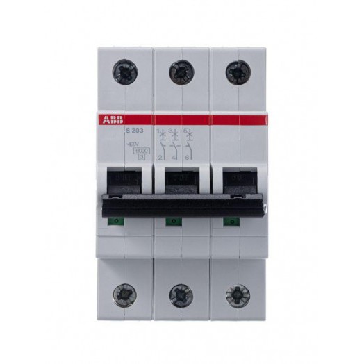 Выключатель автоматический модульный 3п C 10А 6кА S203 C10 ABB 2CDS253001R0104