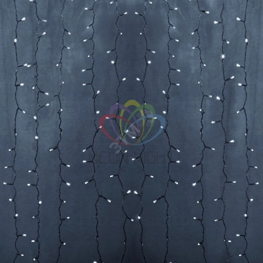 Гирлянда профессиональная Светодиодный Дождь 2х1.5м постоянное свечение прозрачный провод 220В белый