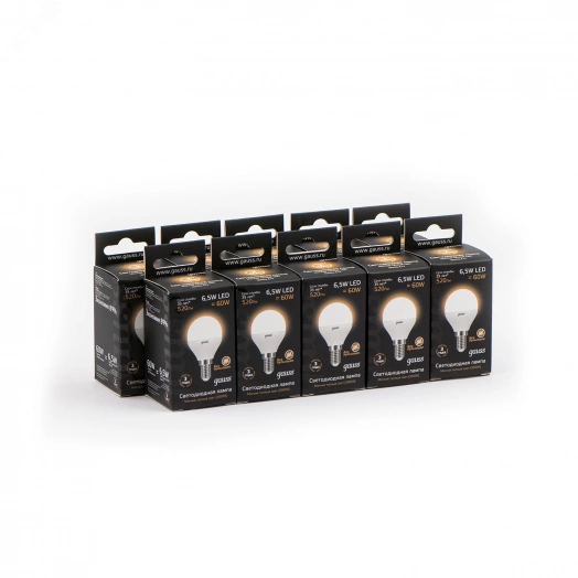 Лампа светодиодная LED 6.5 Вт 520 Лм 3000К теплая Е14 Шар Black Gauss