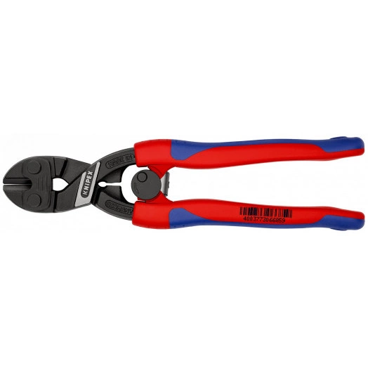 Болторез компактный CoBolT с пружиной резка - мягкая проволока 6мм проволока средней твердости 52мм твердая проволока 4мм рояльная струна (HRC 59) 36мм L=200мм двухкомпонентные рукоятки черный двухкомпонентные рукоятки