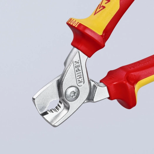 Кабелерез STepCuT VDE 1000V ступенчатый рез рез: кабель d 15 мм (50 мм AWG 1/0) L-160 мм диэлектрический хромированный двукомпонентные рукоятки с держателем-еврослот KN-9516160SB