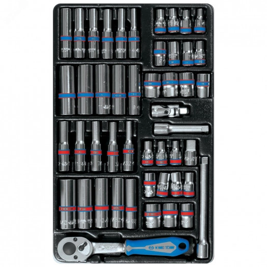 Набор торцевых головок 1/4' с принадлежностями, ложемент, 48 предметов