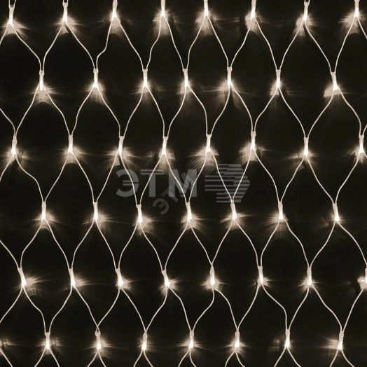 Гирлянда профессиональная Сеть 2х1,5м, свечение с динамикой, прозрачный ПВХ, 288 LED, 230 В, цвет: Тёплый белый