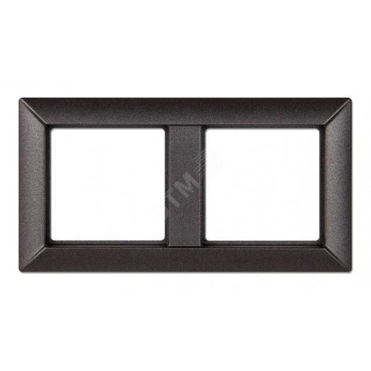 Рамка 2-местная для вертикальной и горизонтальной установки. Серия- Eco Profi. Материал- термопласт. Цвет- антрацит (крашеный)