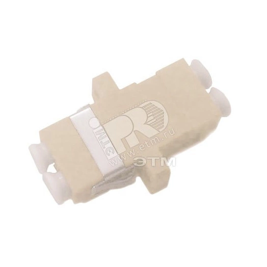 Адаптер оптический проходной LC/PC-LC/PC MM duplex пластиковый бежевый/белые колпачки