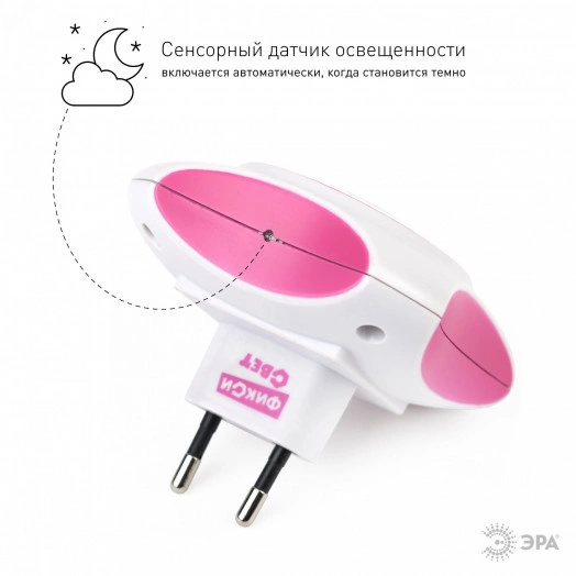 Ночник NN-612-LS-PL бордовый ФИКСИКИ (12/48/576) ЭРА