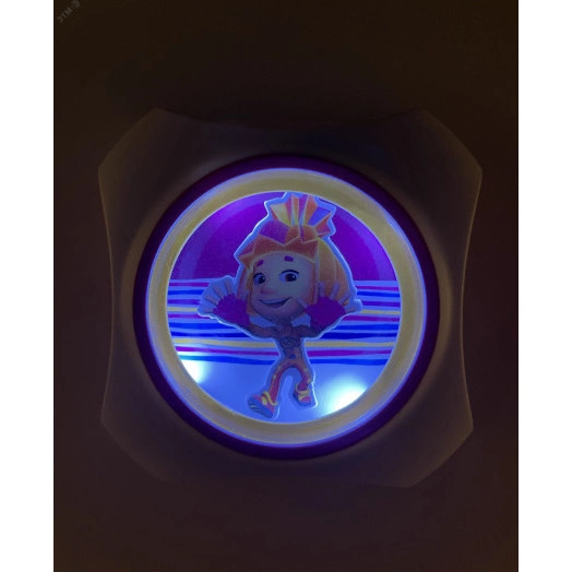 Ночник NN-612-LS-PL бордовый ФИКСИКИ (12/48/576) ЭРА