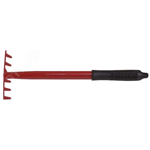 Грабли мини с ручкой цельнометаллическая, 6 зубьев