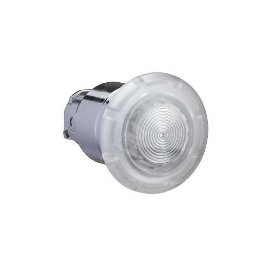 Головка кнопки грибовидная с подсветкой пруж возврат белая