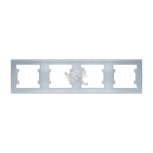 Рамка 4 поста Бриллиант горизонтальная серебро