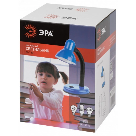 N-120-E27-40W-BU Светильники настольные ЭРА наст.светильник N-120-E27-40W-BU синий