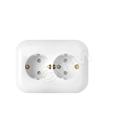 Беларусь Розетка 2-х местн С зк с/ш в одноместную коробку РС16-357