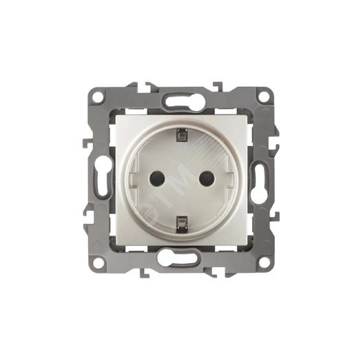 Розетка 2P+E Schuko, 16A-250В, б.л., Эра12, перламутр, 12-2001-15