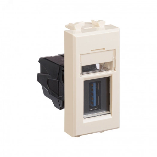 Avanti USB 3.0 розетка ''Ванильная дымка'' модульная, тип А-А, 1 модульная