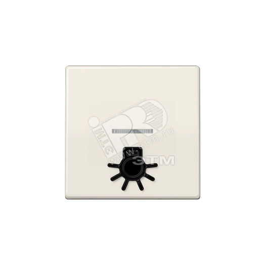 Клавиша с окошком для подсветки и символом  свет   слоновая кость