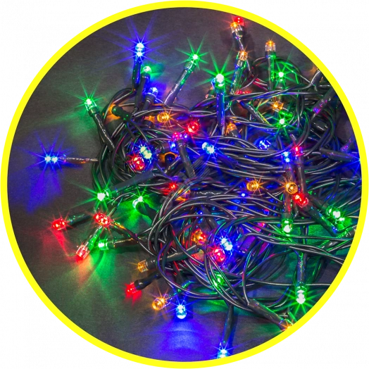 Гирлянда новогодняя светодиодная NGF-S01-100RGBY-10-9.5m-230-C8-BL-IP44