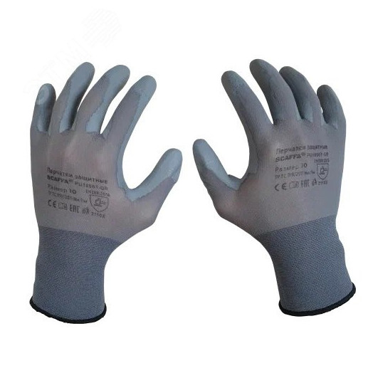 Перчатки для защиты от механических воздействий и ОПЗ SCAFFA PU1850T-GR размер 11